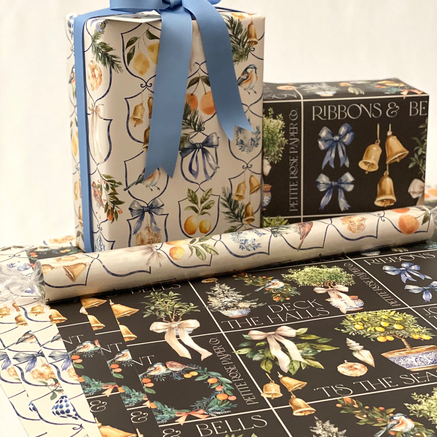 Chinoiserie Holiday Reversible Gift Wrap