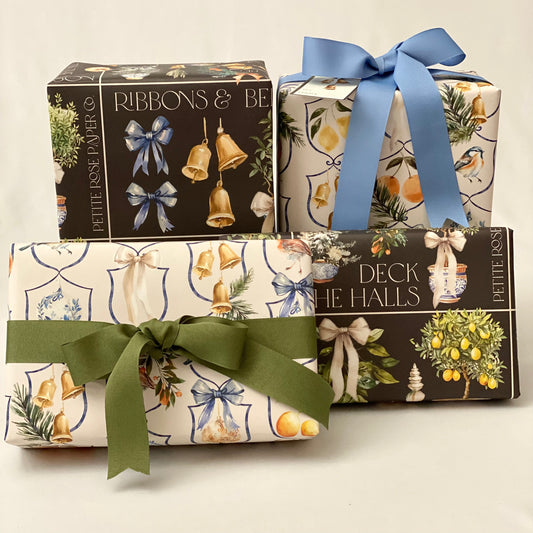 Chinoiserie Holiday Reversible Gift Wrap