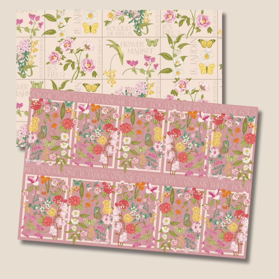 Secret Garden Blush/Cream Reversible Gift Wrap