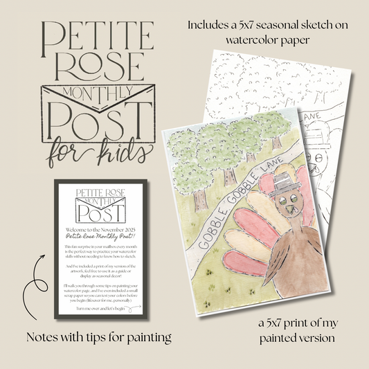 Kids Watercolor Monthly Postal Club