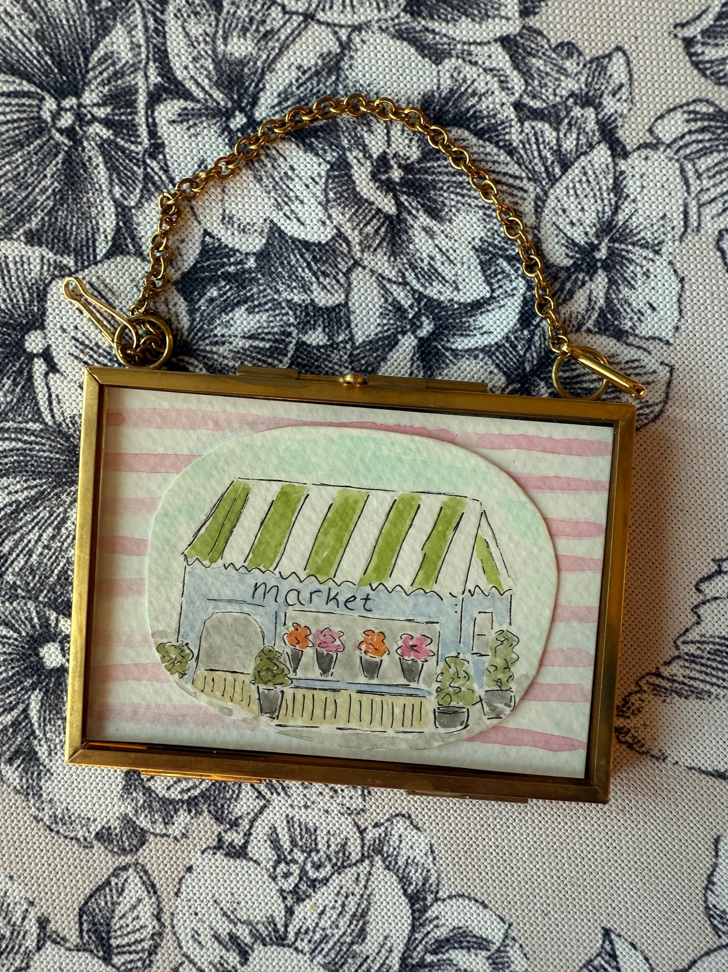 Flower Market Tiny Art in frame